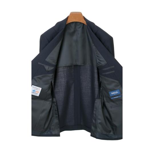 【洋服の青山】オールシーズン用 ネイビー系 スタンダードスーツ【ツーパンツ】【CONTROLα】 REGALの画像