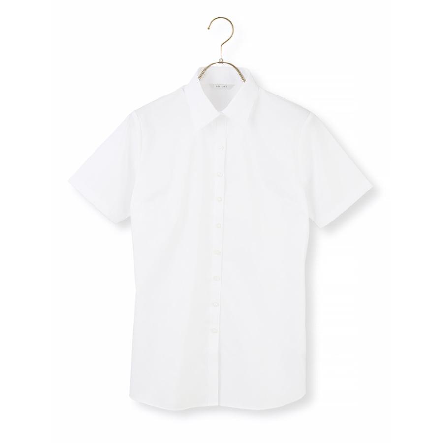 AOYAMA 【洋服の青山】ブラウス 半袖 レディース 夏 ホワイト 白 無地