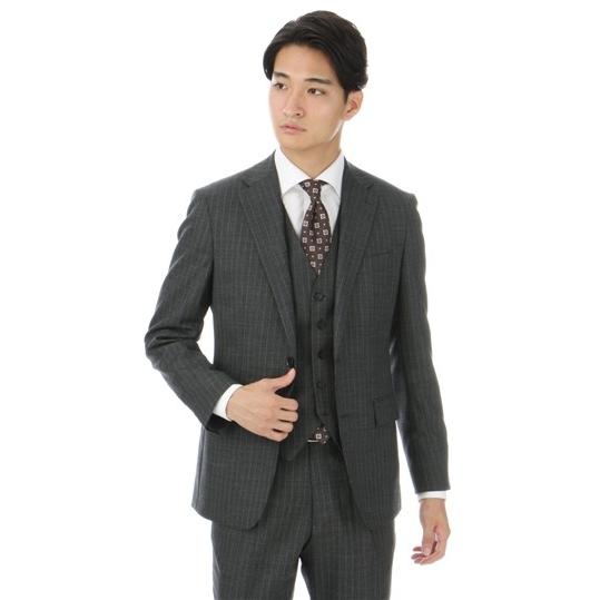 秋冬用 グレー系 ストレッチ スリーピース スタイリッシュスーツ Person S For Men Purple Label 洋服の青山plus 通販 Paypayモール