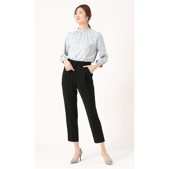 ANCHORWOMAN パンツスーツ セットアップ フォーマル　ストレッチ AOYAMA 【洋服の青山】オールシーズン ブラック系 テーパード