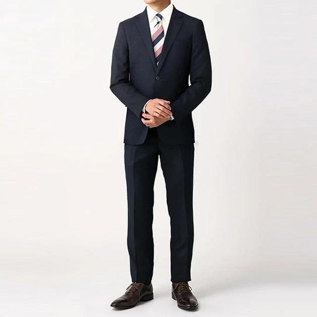 AOYAMA 【洋服の青山】春夏用 ネイビー系 スタイリッシュ スーツ PT-9