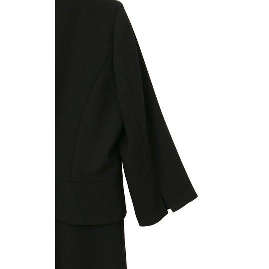 【洋服の青山】喪服 礼服 2点 セット ワンピース ジャケット ステンカラージャケット ブラック フォーマル セットアップ 重ね着風 Aライン 通夜 告別式 葬式の画像