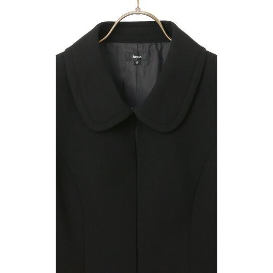 【洋服の青山】喪服 礼服 2点 セット ワンピース ジャケット ステンカラージャケット ブラック フォーマル セットアップ 重ね着風 Aライン 通夜 告別式 葬式の画像