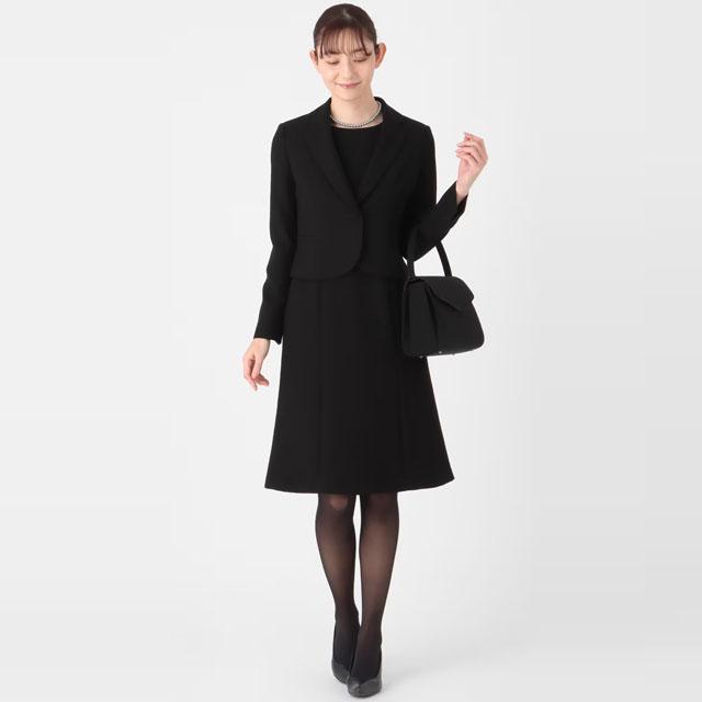 セール】【喪服・礼服・WEB限定】ベルト付きノーカラー