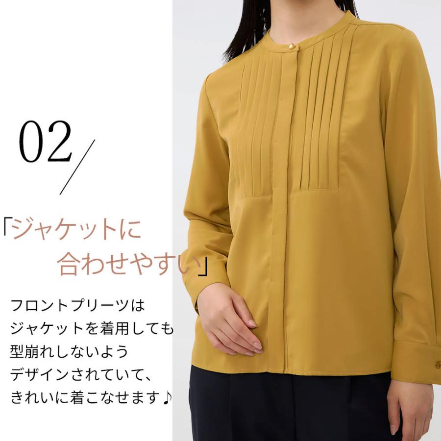 AOYAMA 【洋服の青山】プリーツ ブラウス ギャザー 長袖 レディース