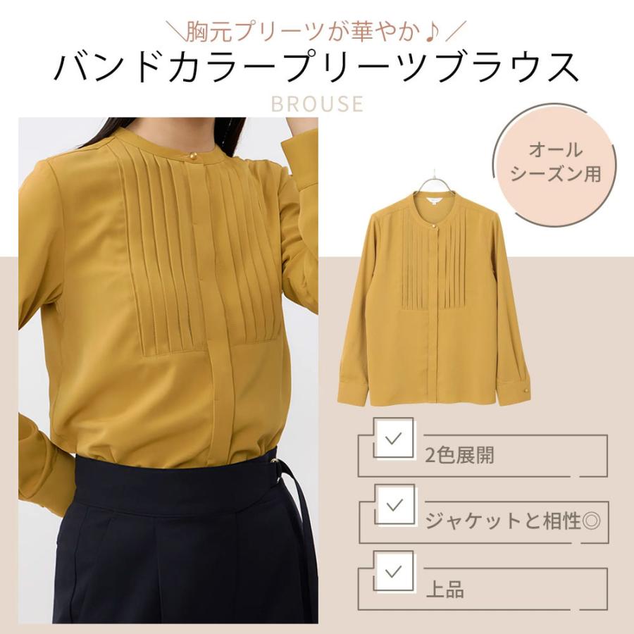 AOYAMA 【洋服の青山】プリーツ ブラウス ギャザー 長袖 レディース