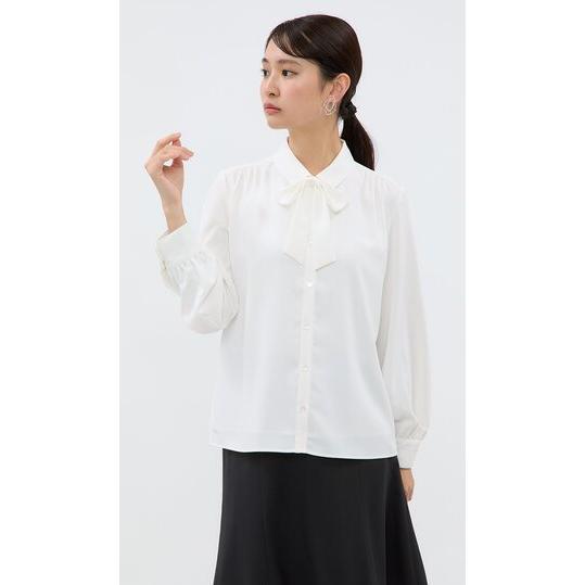 AOYAMA 【洋服の青山】リボンブラウス レディース 春夏秋冬 ホワイト