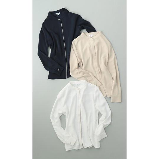AOYAMA 【洋服の青山】配色ブラウス レディース 長袖 春夏秋冬