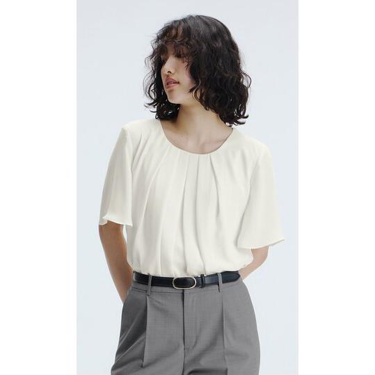 AOYAMA 【洋服の青山】透けにくい ストレッチ裏地 ブラウス レディース