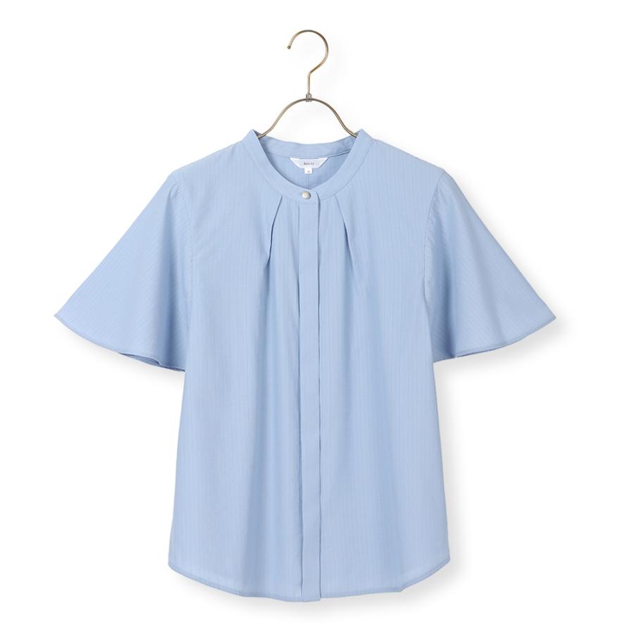 AOYAMA 【洋服の青山】ブラウス レディース 春夏用 ブルー バンド