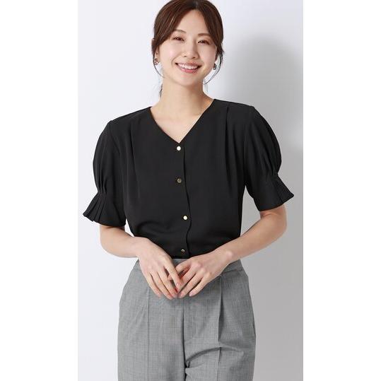 AOYAMA 【洋服の青山】冷たい 接触冷感 ブラウス レディース 夏 半袖