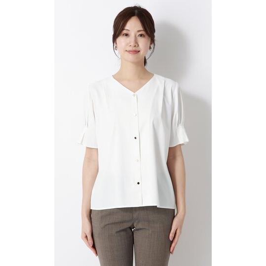 AOYAMA 【洋服の青山】冷たい 接触冷感 ブラウス レディース 夏 半袖