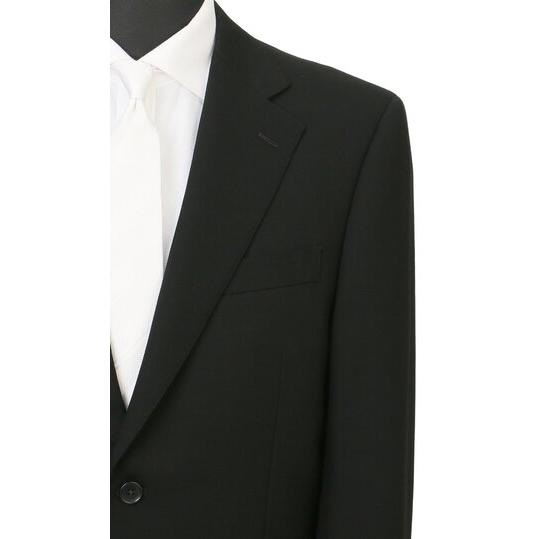 【洋服の青山】盛夏 ブラック系 シングルスタンダードサマーフォーマル【清涼】【濃染加工】 【ジャケット】 2ボタン 背抜き ノーベント 【スラックス】の画像
