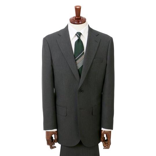 【洋服の青山】肩くるしくないスーツ 疲れない メンズ ゆったり 秋冬 グレー 灰色 シングル 2ボタン ツータック 洗える 動きやすい シワになりにくい ビジネスの画像