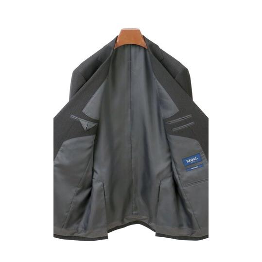 【洋服の青山】肩くるしくないスーツ 疲れない メンズ ゆったり 秋冬 グレー 灰色 シングル 2ボタン ツータック 洗える 動きやすい シワになりにくい ビジネスの画像
