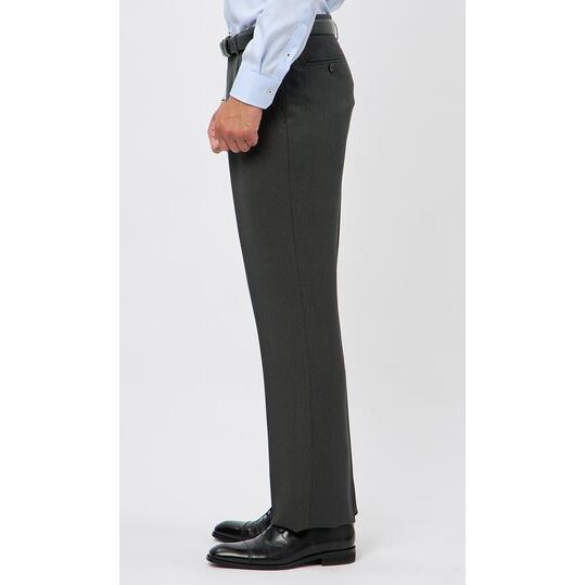 【洋服の青山】肩くるしくないスーツ 疲れない メンズ ゆったり 秋冬 グレー 灰色 シングル 2ボタン ツータック 洗える 動きやすい シワになりにくい ビジネスの画像
