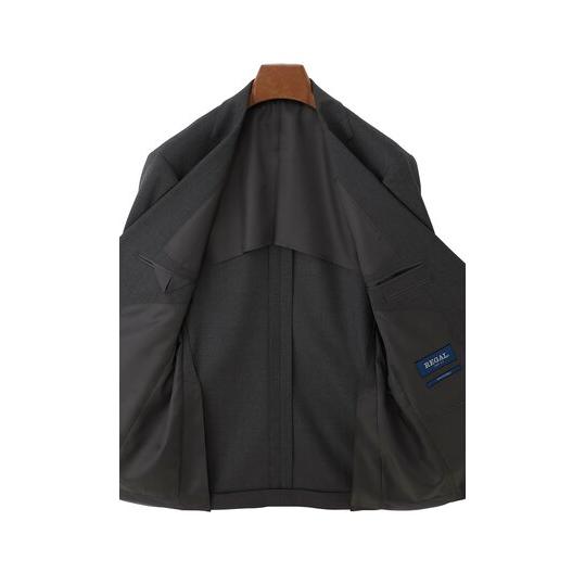 【洋服の青山】春夏 グレー系 スタンダードスーツ【肩くるしくないスーツ】【ツーパンツ】【Plastics Smart】 【ジャケット】 2ボタン 背抜き 脇当ての画像