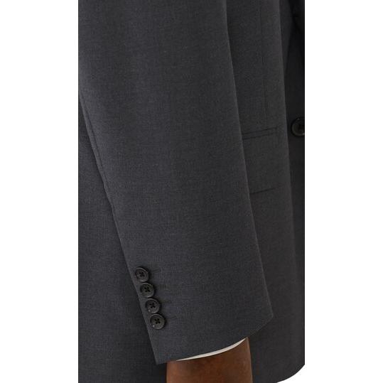 【洋服の青山】春夏 グレー系 スタンダードスーツ【肩くるしくないスーツ】【ツーパンツ】【Plastics Smart】 【ジャケット】 2ボタン 背抜き 脇当ての画像