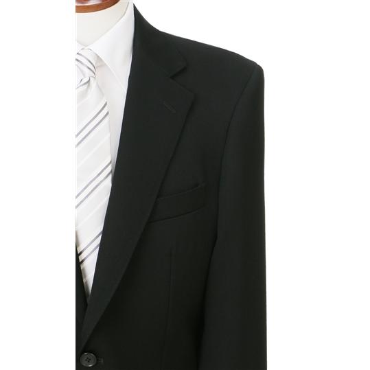 【洋服の青山】メンズ 礼服 秋冬 ブラック シングル スタンダードフォーマル 濃染深色 ブラックフォーマル 礼装 喪服 葬式 通夜 結婚式 冠婚葬祭 標準体 略礼服の画像