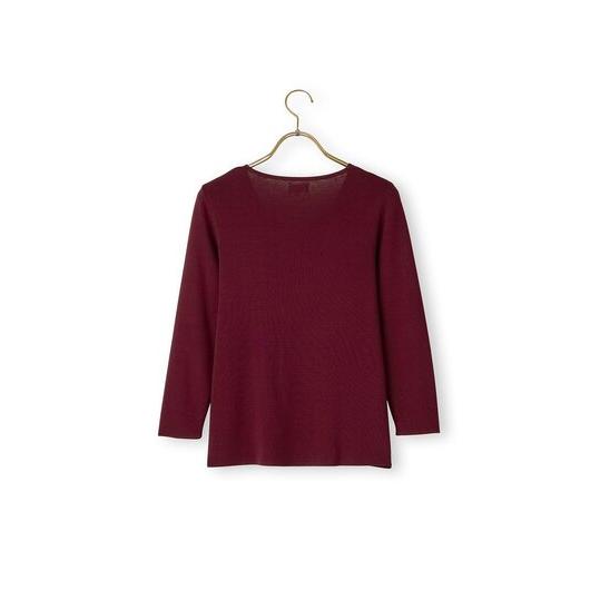 AOYAMA 【洋服の青山】洗えるニット 秋冬 ボルドー系 Vネックフル