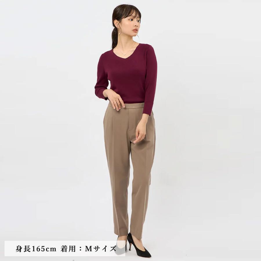 AOYAMA 【洋服の青山】洗えるニット 秋冬 ボルドー系 Vネックフル