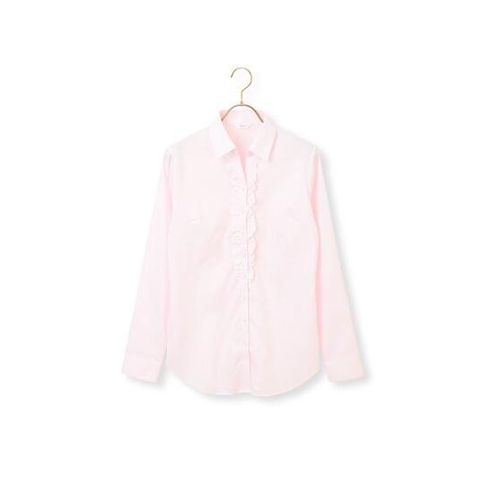 AOYAMA 【洋服の青山】透け軽減 シワになりにくい フリルブラウス