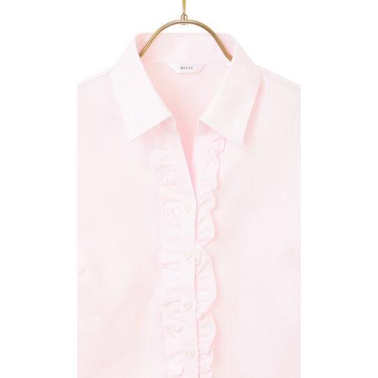 AOYAMA 【洋服の青山】透け軽減 シワになりにくい フリルブラウス