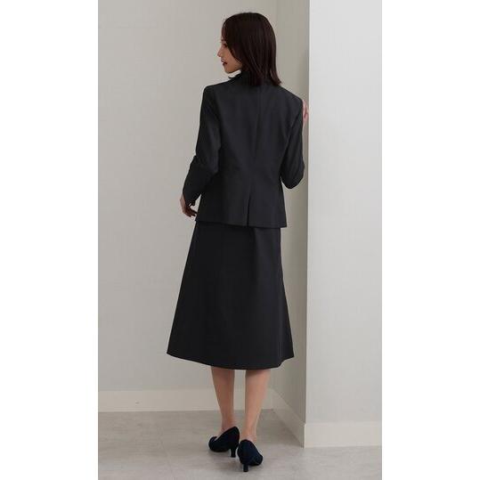 新品☆7号S紺系ストライプ♪タイト＆フレアスカートスーツ♪お仕事・通勤☆r438 AOYAMA 【洋服の青山】セットアップ可 タイトスカート ひざ丈