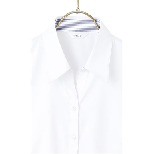 AOYAMA 【洋服の青山】レディース 長袖 白 ワイシャツ ブラウス