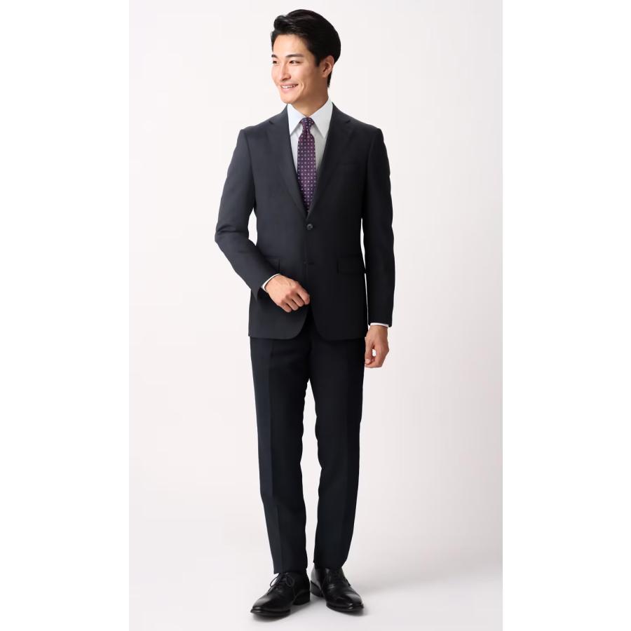 美品★青山 メンズ ウォッシャブル スーツ上下2点セット ダークネイビー AB6 AOYAMA 【洋服の青山】メンズ オールシーズン用 ネイビー系