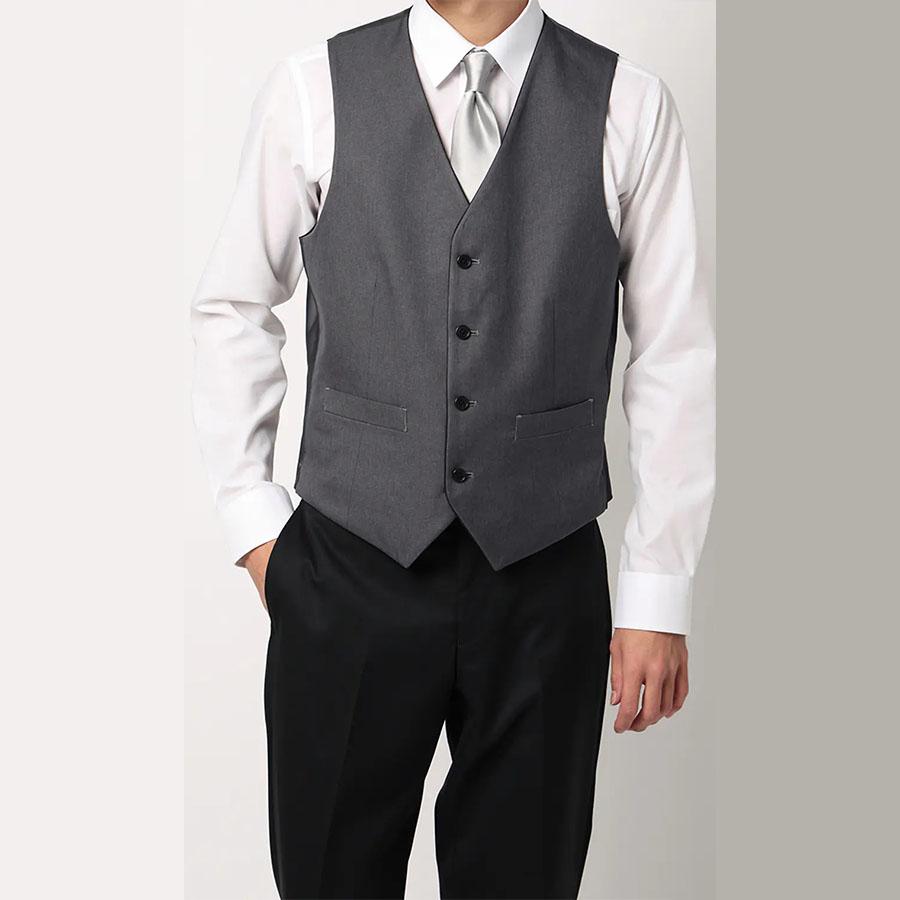 AOYAMA 【洋服の青山】リバーシブルベスト だけ メンズ 春夏秋冬