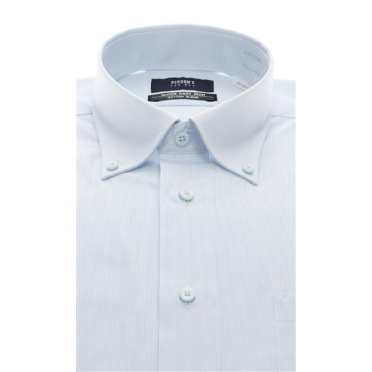 AOYAMA 【洋服の青山】ワイシャツ メンズ ブルー 形態安定 長袖
