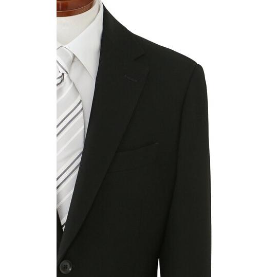 【洋服の青山】A/AB/BE体 超ストレッチ アジャスター 礼服 喪服 スリム フォーマルスーツ メンズ 春秋冬 ブラックスーツ ブラックフォーマル 黒無地 冠婚葬祭の画像