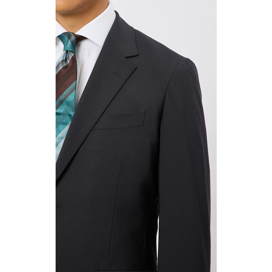 【洋服の青山】盛夏 ネイビー系 スタイリッシュスーツ【＃すごスーツ】【清涼】【Plastics Smart】 【ジャケット】 2ボタン 背裏無し センターベントの画像