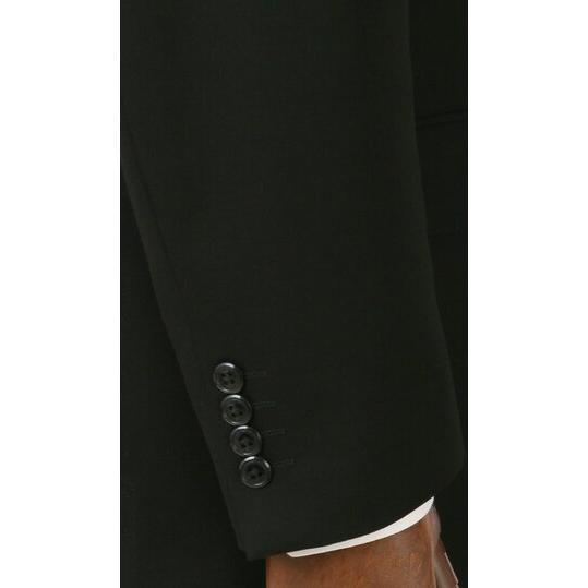 【洋服の青山】盛夏 ブラック系 シングルスタンダードサマーフォーマル【A/AB/BE体】【清涼】【DORMEUIL】 【ジャケット】 2ボタン 背抜き 本台場 脇当ての画像