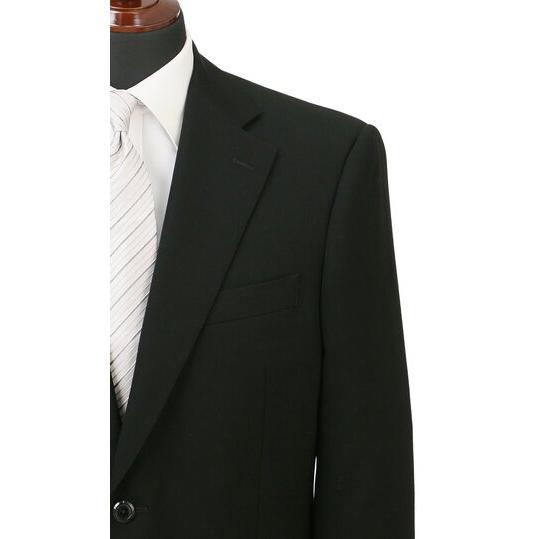 【洋服の青山】スリーシーズン ブラック系 シングルスタンダードフォーマル【A/AB/BE体】【DORMEUIL】 【ジャケット】 2ボタン 総裏 本台場 脇当ての画像