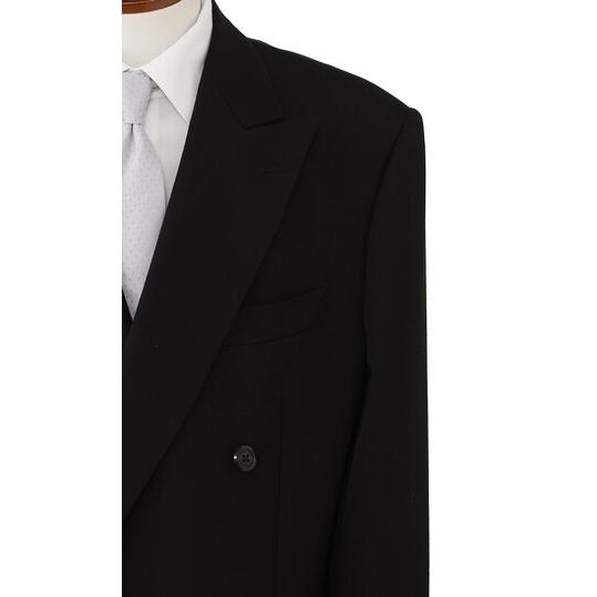 【洋服の青山】A AB BE体 ダブル4ボタン 礼服 喪服 メンズ ゆったり 春秋冬 フォーマル 大きいサイズ ピークドラペル 総裏 本台場 アジャスター 付き ワンタックの画像