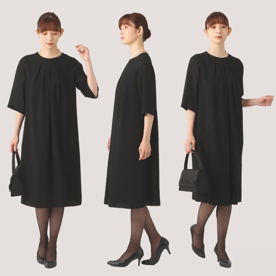 AOYAMA 【洋服の青山】清涼 タック入り フォーマルワンピース AOYAMA 【洋服の青山】清涼 タック入り フォーマルワンピース
