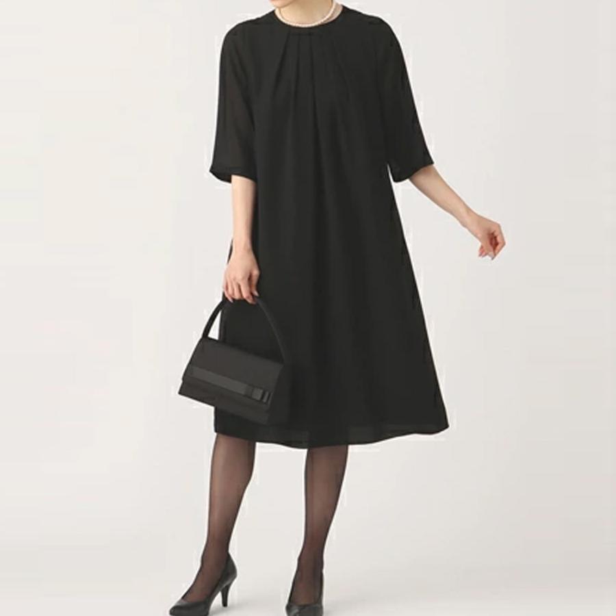 AOYAMA 【洋服の青山】清涼 タック入り フォーマルワンピース