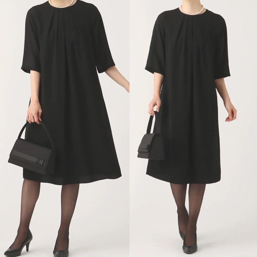 AOYAMA 【洋服の青山】清涼 タック入り フォーマルワンピース
