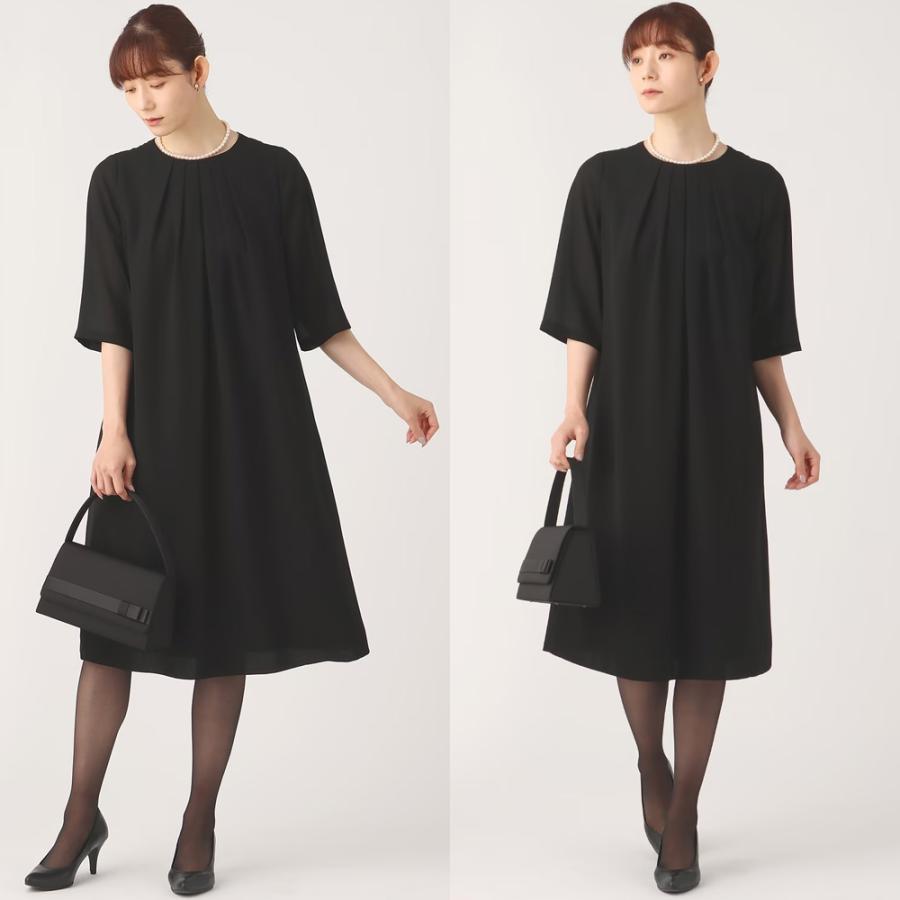 AOYAMA 【洋服の青山】清涼 タック入り フォーマルワンピース