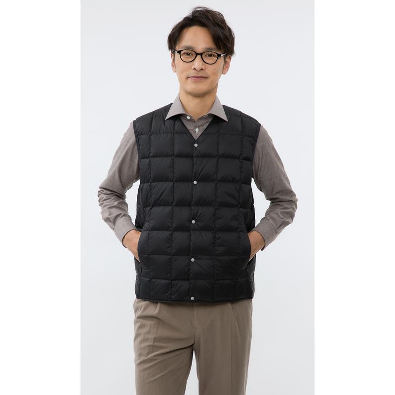 AOYAMA 【洋服の青山】ダウン ベスト ブラック系 黒 メンズ 中綿 軽量
