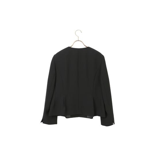 【洋服の青山】大きいサイズ フォーマル ワンピース ジャケット 2点セット レディース オールシーズン アンサンブル ノーカラー 7分袖 総裏 洗えるの画像