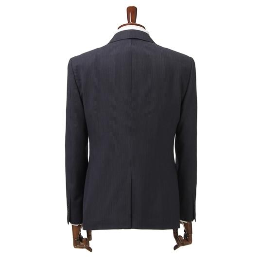 美品 NEWYORKER 紺 ストライプ パンツスーツ13号 2ボタン AOYAMA 【洋服の青山】スーツ メンズ スリム 春夏用 ネイビー 紺