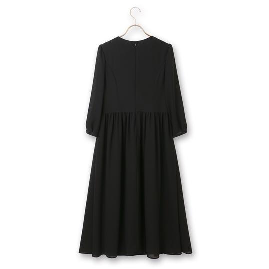 AOYAMA 【洋服の青山】礼服 喪服 ギャザー ワンピース レディース 礼装