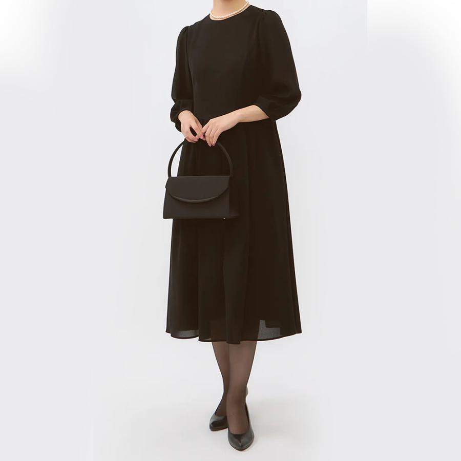 AOYAMA 【洋服の青山】礼服 喪服 ギャザー ワンピース レディース 礼装