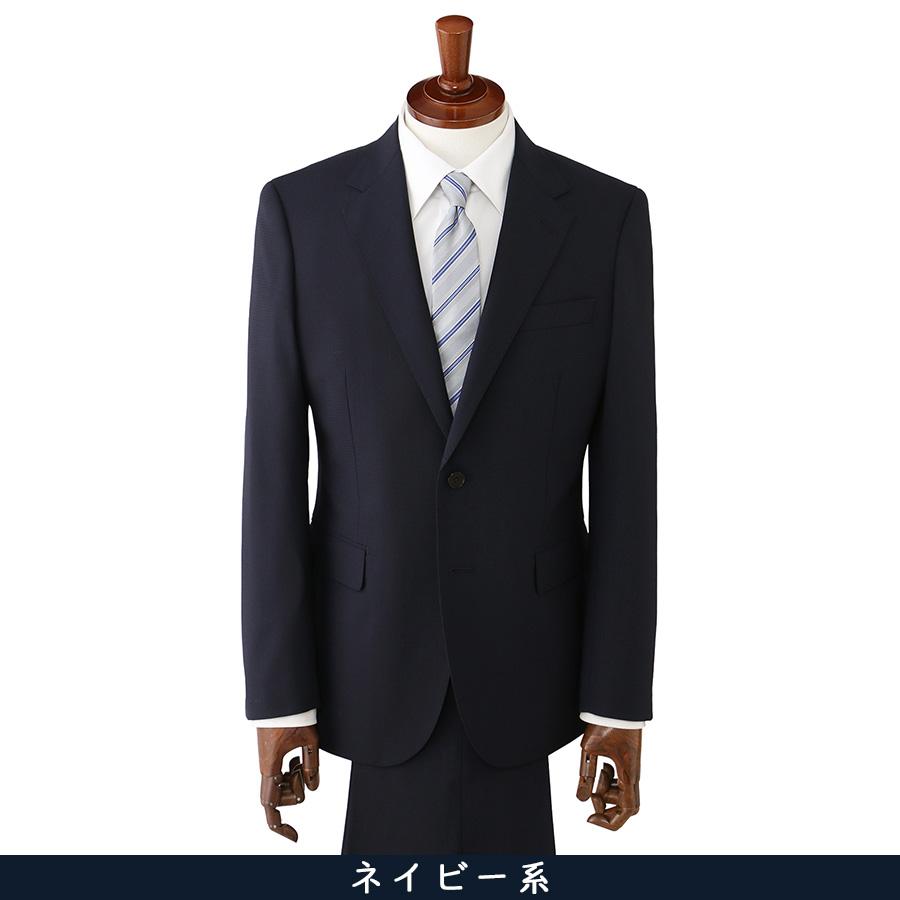 【洋服の青山】ツーパンツ 2パンツ スーツ メンズ スリム 春夏 ネイビー 紺 2ボタン シングル 洗える ストレッチ 動きやすい 動ける 細身 細め ビジネス 通勤の画像