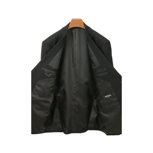 【洋服の青山】秋冬 ブラック系 スタンダードスーツ【ツーパンツ】【Plastics Smart】  【ジャケット】 2ボタン 総裏 切り台場 脇当て サイドベンツの画像