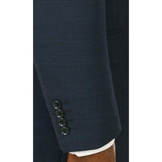 【洋服の青山】洗える ツーパンツ スーツ メンズ 秋冬 ゆったり ネイビー 紺 織柄 2パンツ 2ボタン 総裏 ツータック ストレッチ 動きやすい ビジネス オフィスの画像