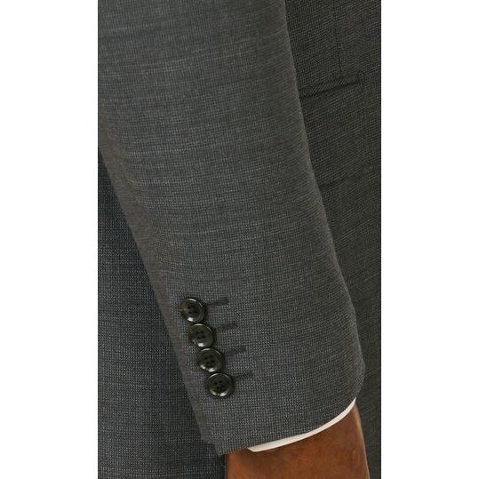 【洋服の青山】洗える ツーパンツ スーツ メンズ 秋冬 ゆったり グレー 灰色 織柄 2パンツ 2ボタン 総裏 ツータック ストレッチ 動きやすい ビジネス オフィスの画像